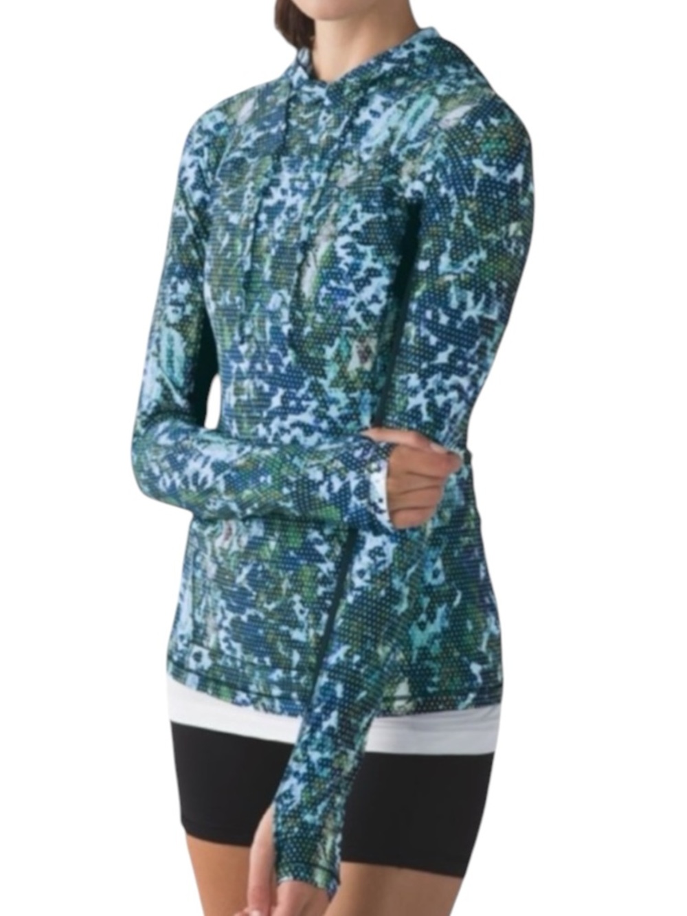 LULULEMON Runbeam Hoodie Floral Sport in Multicolors Size 2 or 4 — Older Style